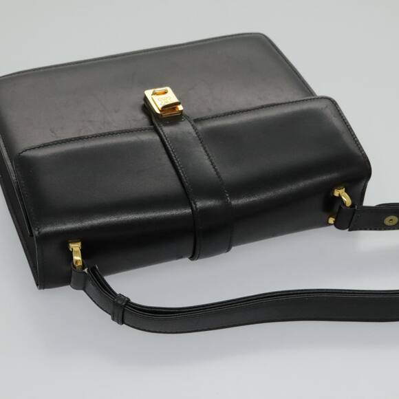 CELINE Shoulder Bag Leather Black Gold - Picture 6 of 13